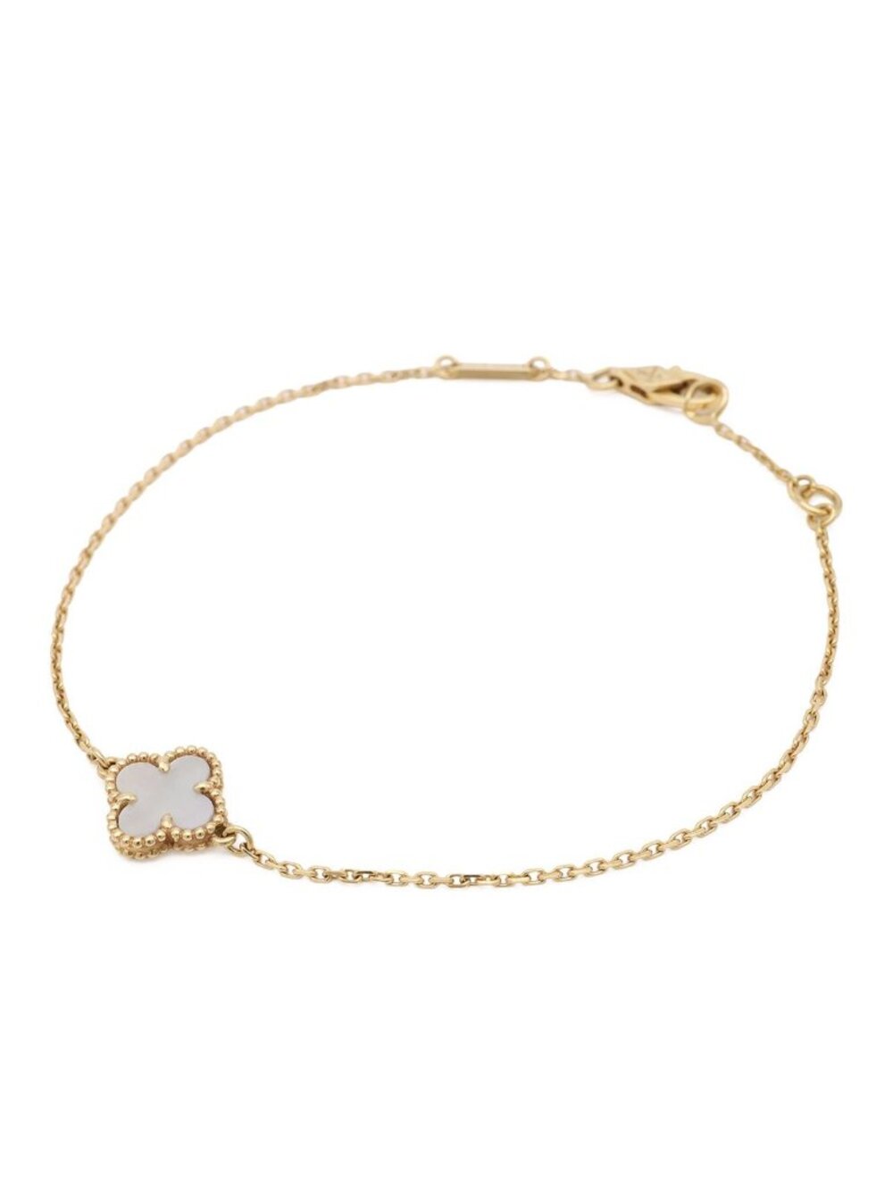Van Cleef & Arpels Sweet Alhambra Bracelet 18k Yellow Gold Mother of Pearl